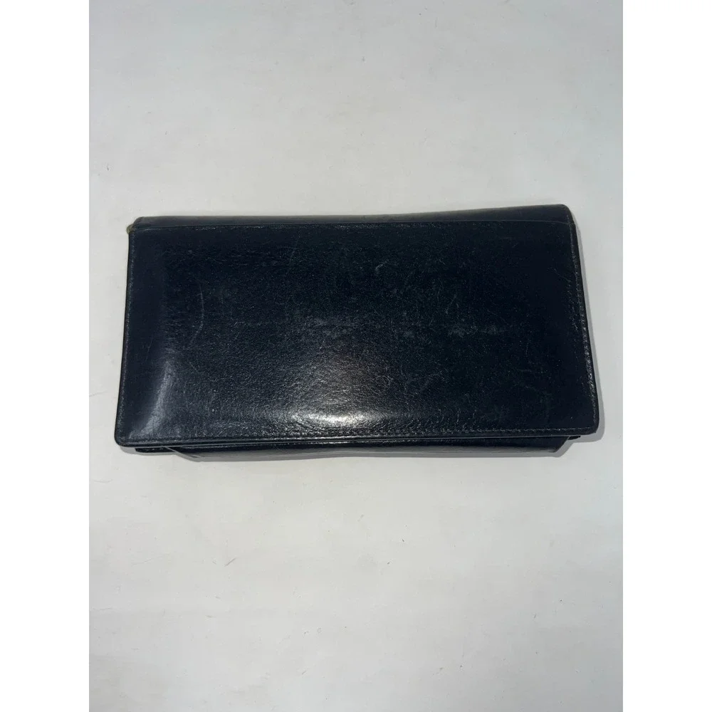 Fossil Black Pebbled Leather Wristlet Zip Pouch Clutch Bag